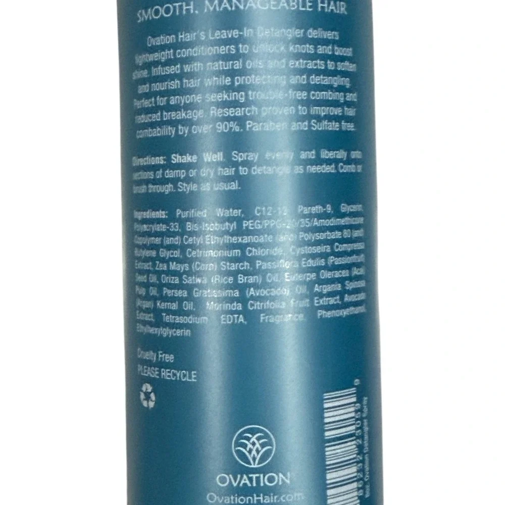 Ovation Leave-In Detangler Conditioning Spray Shine Nourish Hair Care 6oz‎